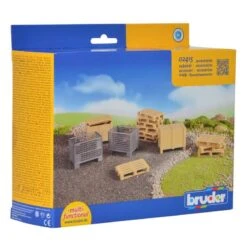 Bruder 2415 Logistieke Set Kisten En Pallets -Speelactief Winkel bruder 02415 pallets kratten 1
