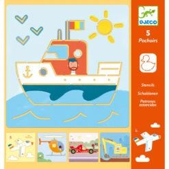 Djeco Tekensjablonen Transport&Costickers