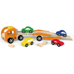 Houten Autotransporter Met 4 Auto’s Vigatoys 7 Houten Autotransporter Met 4 Auto’s Vigatoys -Speelactief Winkel houten autotransporter vigatoys 50825 1 1