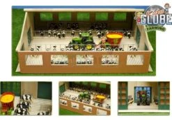 Kidsglobe Luxe Ligboxenstal Met Roosters 1:32