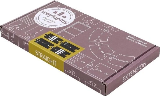 WayToPlay Straight Rubber Autobaanstukken 4pc 3 WayToPlay Straight Rubber Autobaanstukken 4pc